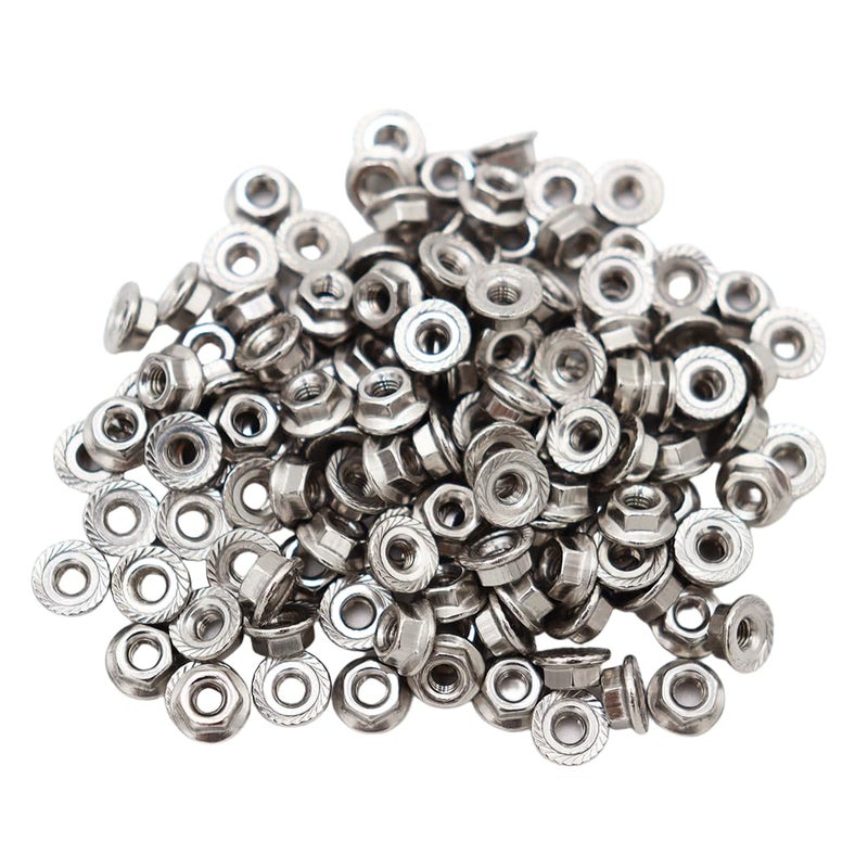 STORMCUBE M3x0.5mm DIN6923 Serrated Flange Nuts 150 Pack 304 Stainless Steel Hex Lock Nuts Full Thread for Industrial Construction Fasteners - Image 4